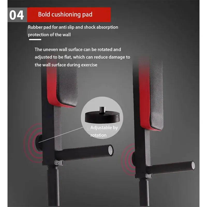 Multifunctional Dip Station with Push Up Bars - Home Gym Parallel Bars for Calisthenics, Pull-Ups, Dips, Core Training