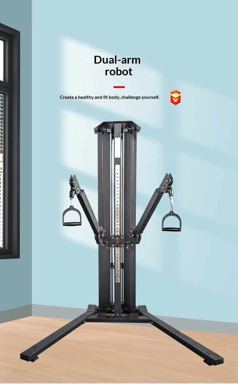 Wall Mounted Cable Crossover Machine Single Station Pulley System Home Gym LAT Pulldown Low Row Full Body Workout Fitness Equipm