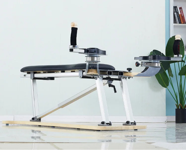 Professional Pilates Reformer Machine with Tower, Wooden Gyrotonic Trainer for Core Strength & Flexibility Training