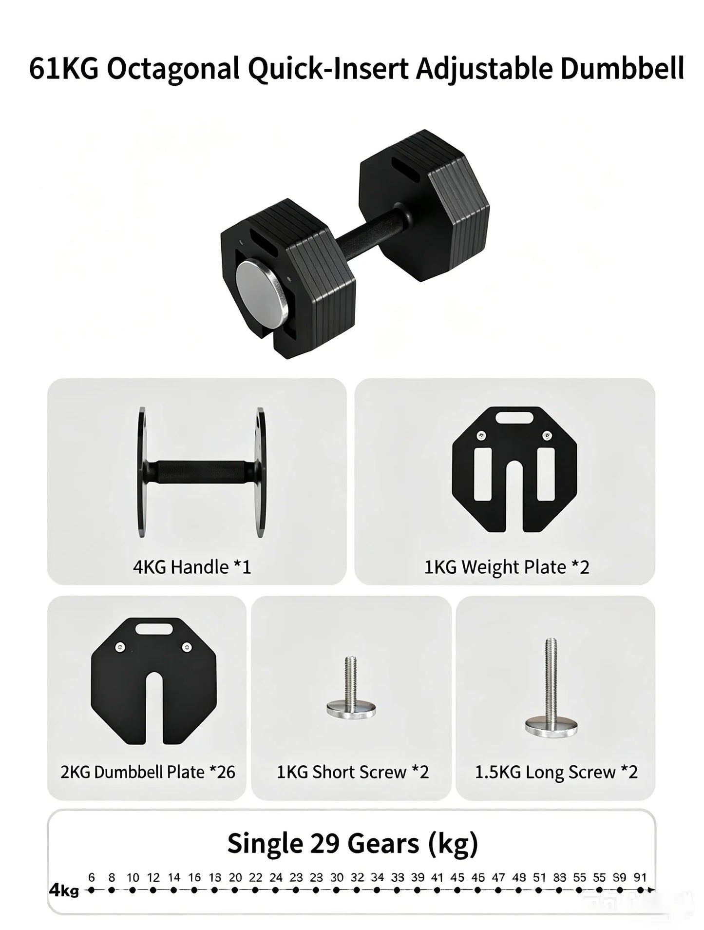Adjustable Dumbbells, 5-in-1 Free Weight Dumbbell for Men & Women, Fast Adjusting Dumbbell for Home Gym Fitness