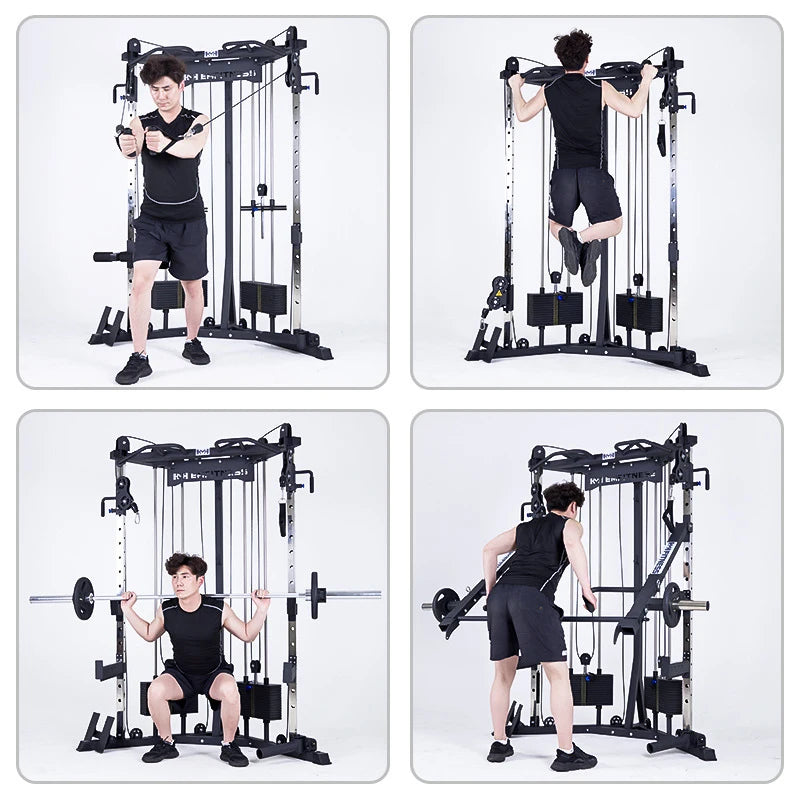 FTS Glide Dual Cable Functional Trainer Cable Crossover Pulley Machine Fitness Body Building Home Gym Training Equipment