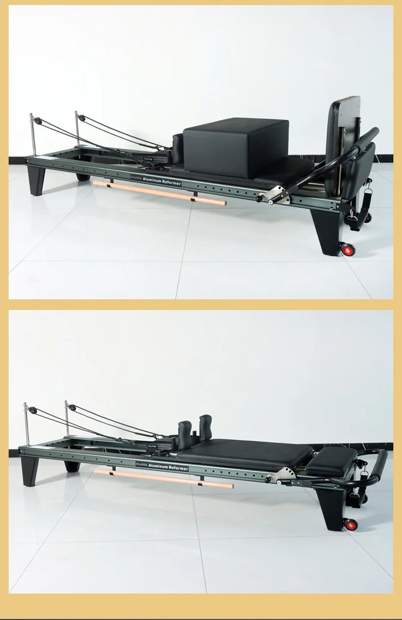 Professional Pilates Reformer Machine Aluminum Alloy Full Track Core Bed for Yoga Studio Gym