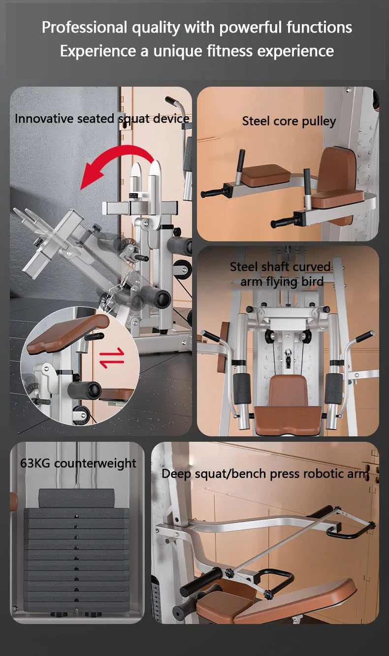 Multi Function Home Gym Equipment, Multi Purpose Strength Training Station for Full Muscle Training, Home & Small Gym Use