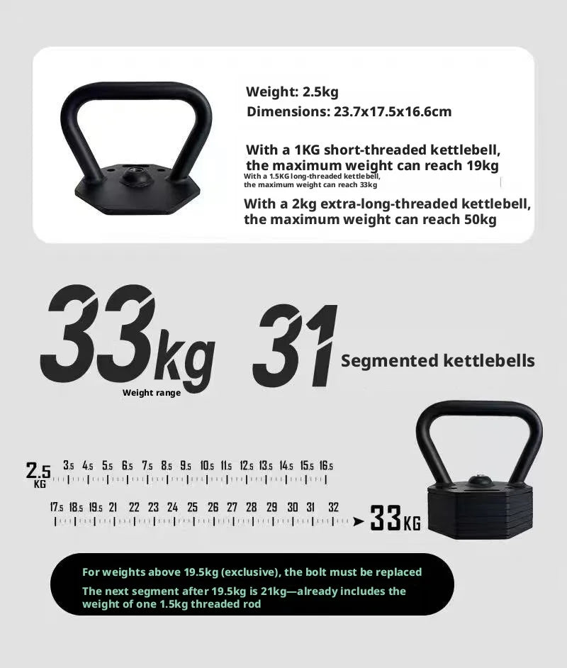 Single octagonal 1kg incrementing all-steel detachable dumbbell, adjustable, space-saving.