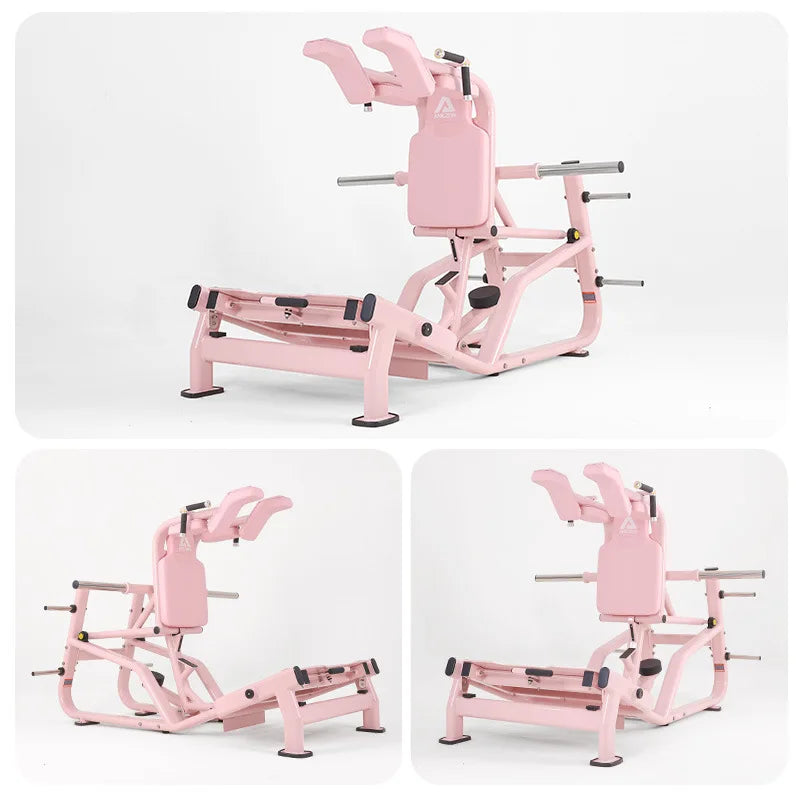 Pink Commercial Hack Squat Machine Plate Loaded 2-in-1 Leg Press Gym Equipment for Home & Studio Leg Strength Training
