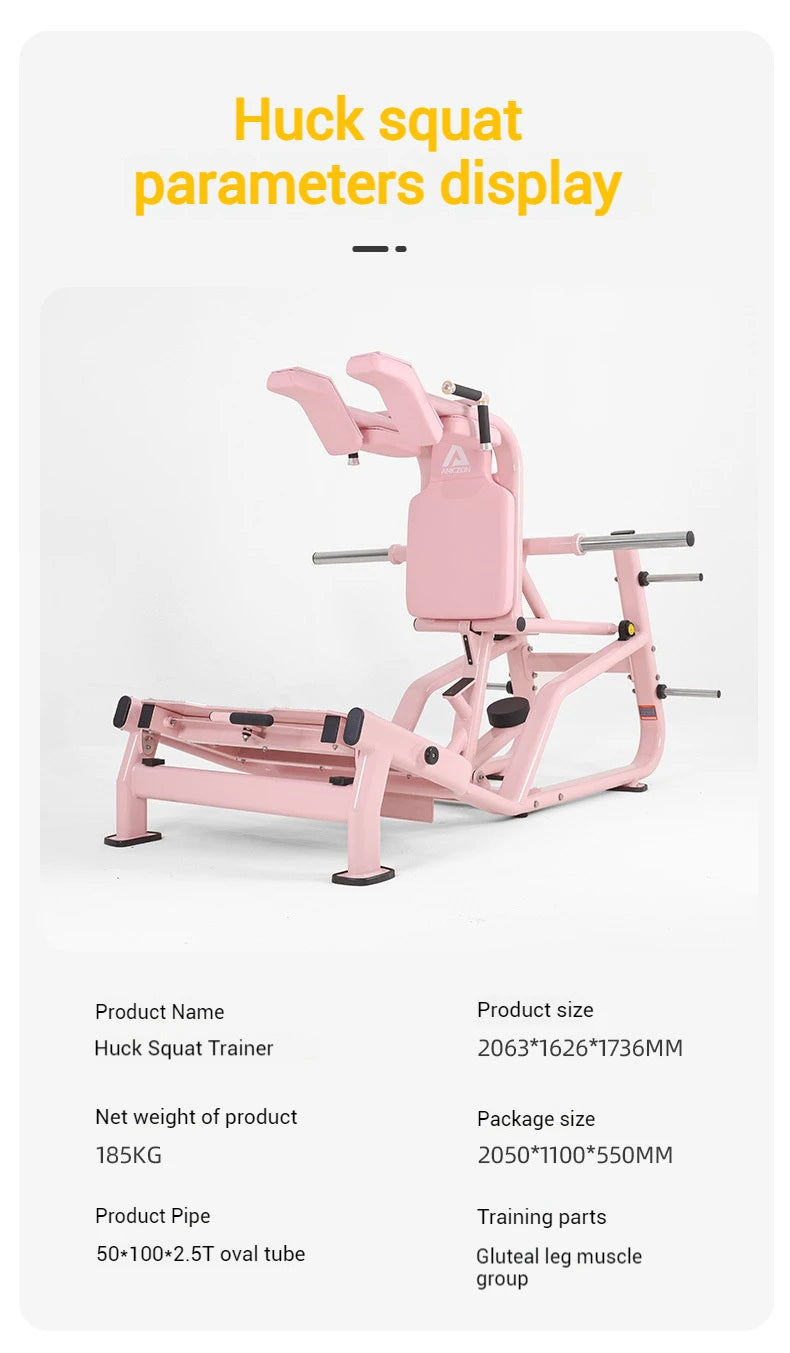 Pink Commercial Hack Squat Machine Plate Loaded 2-in-1 Leg Press Gym Equipment for Home & Studio Leg Strength Training