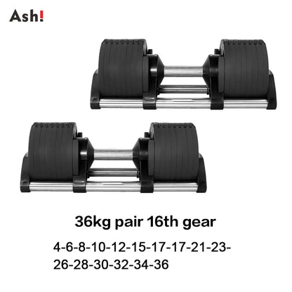 Adjustable Dumbbell Pair 2kg(5lb) or 4kg(9lb) Increase Max 50kg(110lb) Home Gym Weight Set