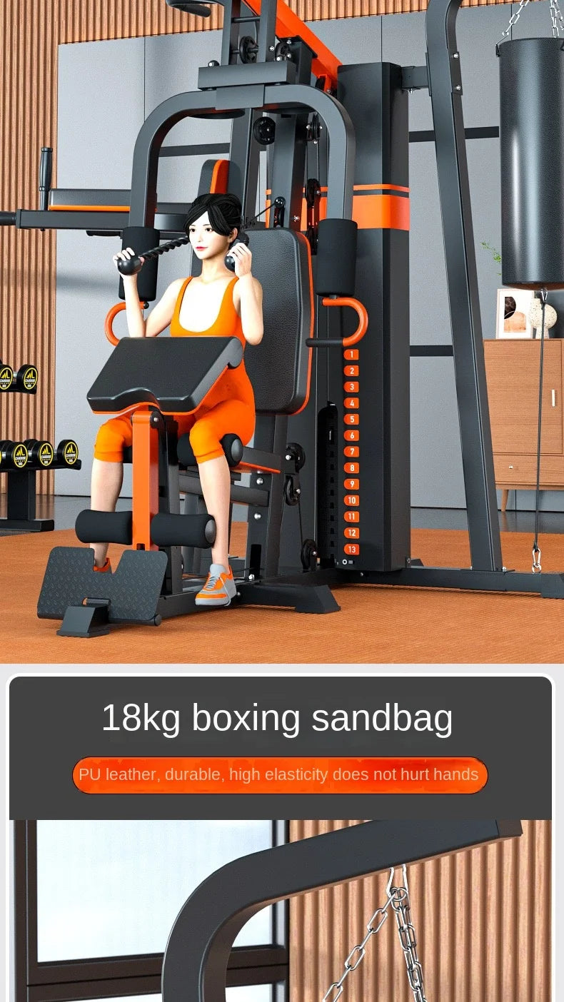Multi-Function Home Gym Station All-in-One Strength Training Equipment with Punching Bag for Full Body Workout