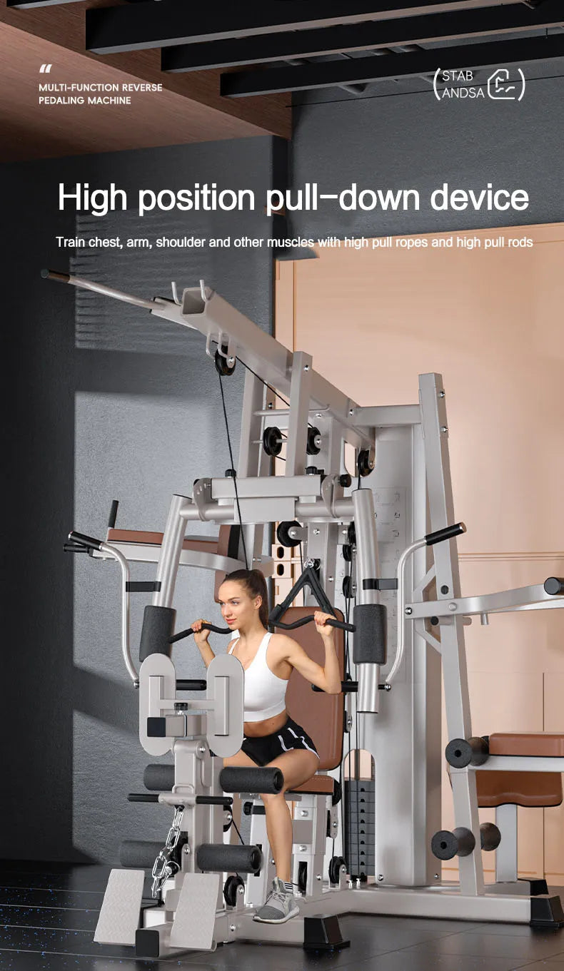 Multi Function Home Gym Equipment, Multi Purpose Strength Training Station for Full Muscle Training, Home & Small Gym Use