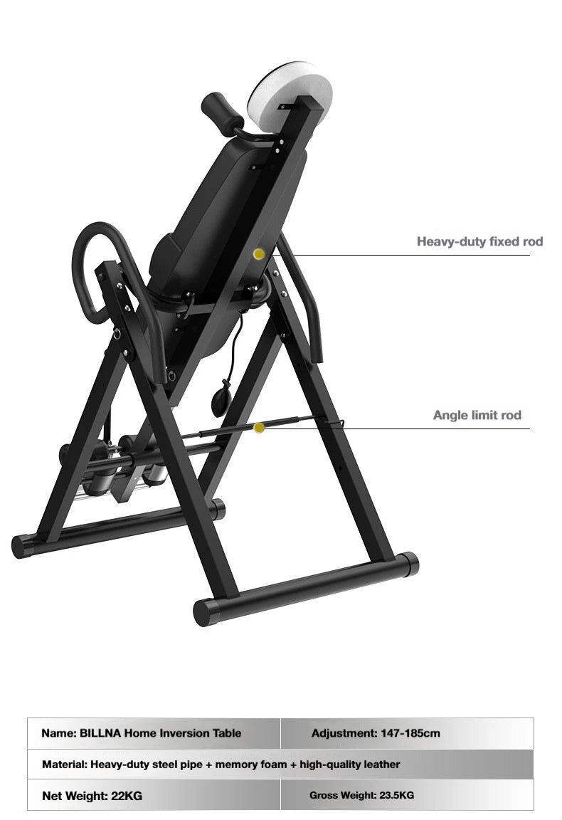 Inversion Table with Adjustable Headrest Back Stretcher Home Gym Fitness Equipment