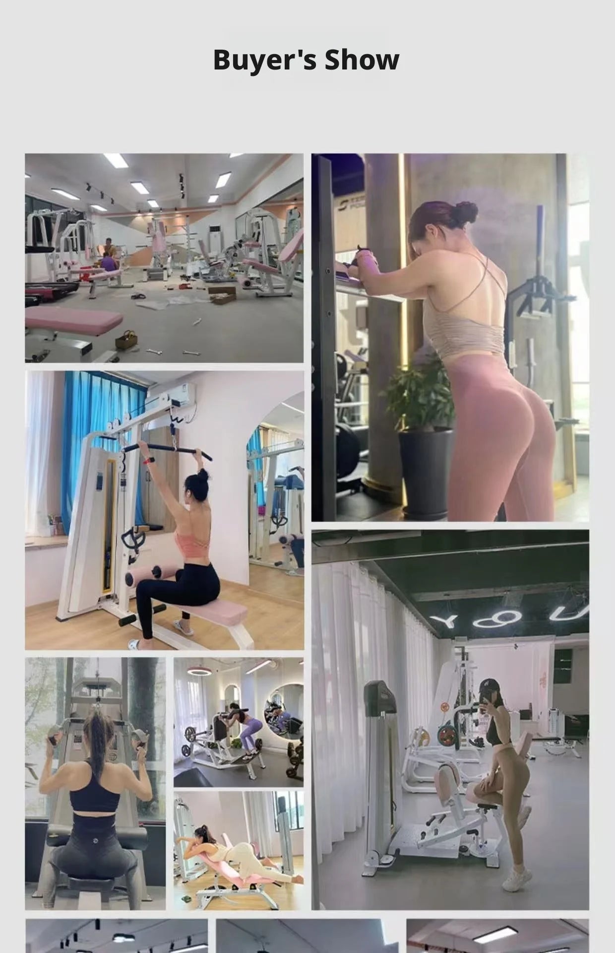 Women Body Shaping Gym Equipment Combo | Hack Squat, Hip Thrust, Leg Abductor Adductor, Lat Pulldown Trainer