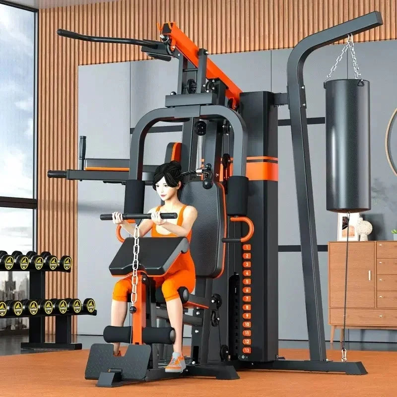 Multi-Function Home Gym Station All-in-One Strength Training Equipment with Punching Bag for Full Body Workout