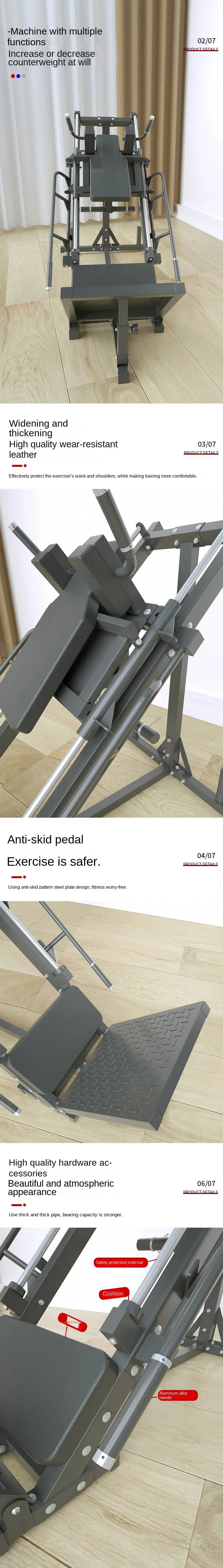 2-in-1 Leg Press Hack Squat Machine, Heavy Duty Fitness Equipment for Strength Training
