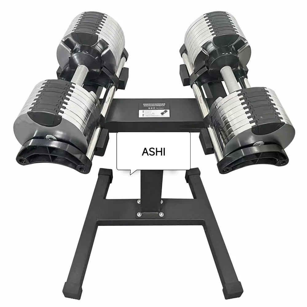 Chrome Adjustable Dumbbell 43kg 45kg 50kg set and Dumbbell rack