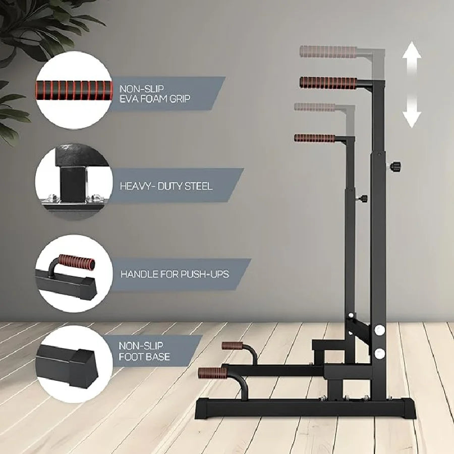 Adjustable Arm Workout Double Bar Home Gym Upper Body Strength Training Fitness Equipment