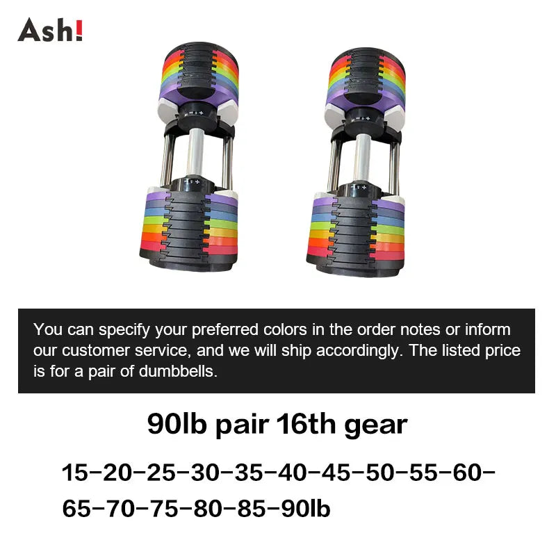 Adjustable Dumbbell Pair 2kg(5lb) or 4kg(9lb) Increase Max 50kg(110lb) Home Gym Weight Set