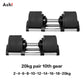 Adjustable Dumbbell Pair 2kg(5lb) or 4kg(9lb) Increase Max 50kg(110lb) Home Gym Weight Set