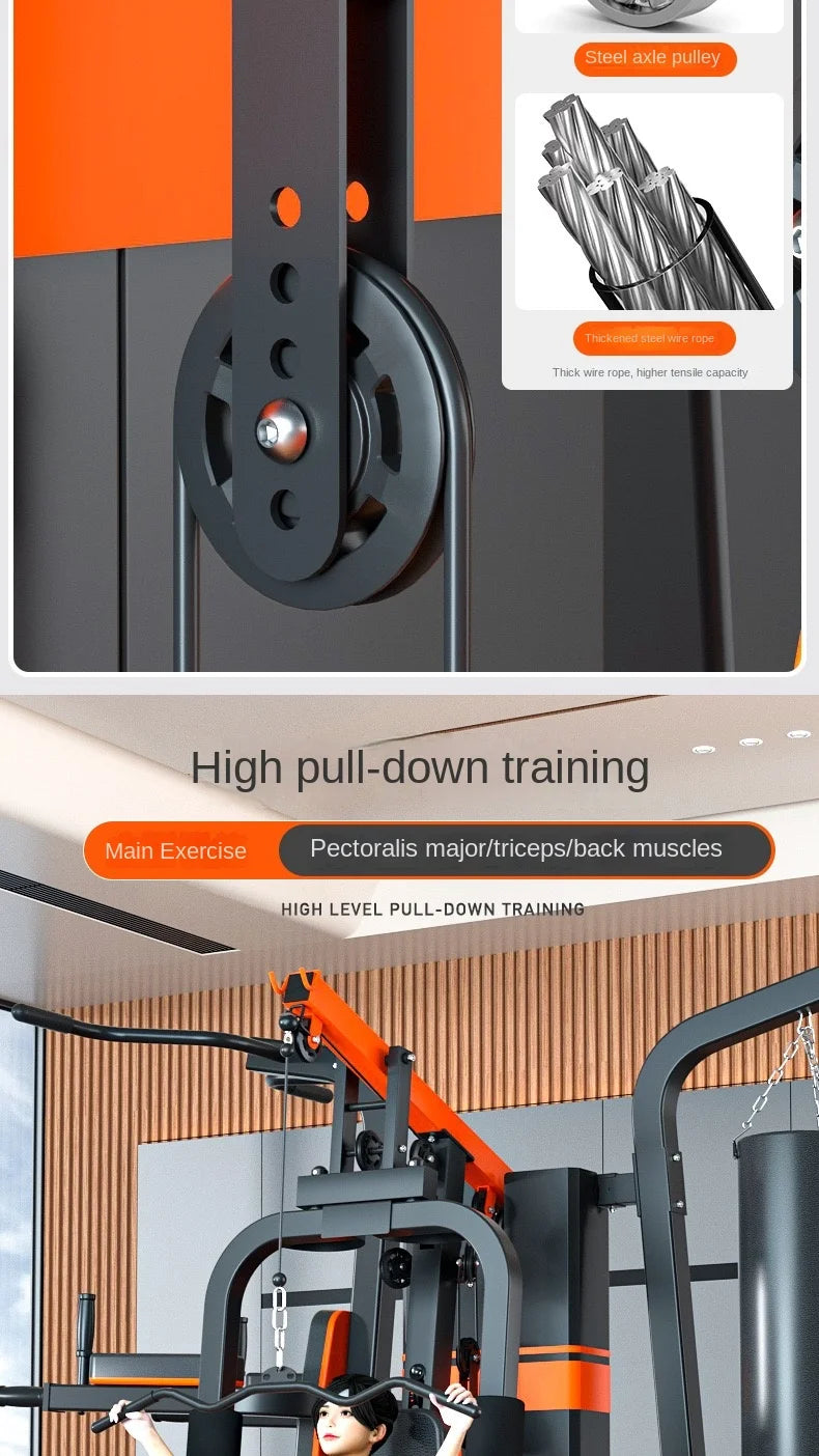 Multi-Function Home Gym Station All-in-One Strength Training Equipment with Punching Bag for Full Body Workout