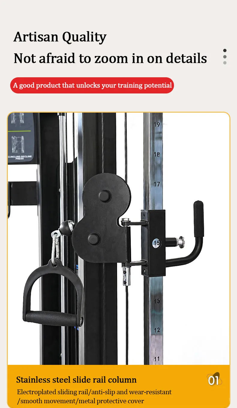 Commercial Dual Cable Crossover Machine Functional Trainer Home Gym Fitness Equipment For Full Body Workout