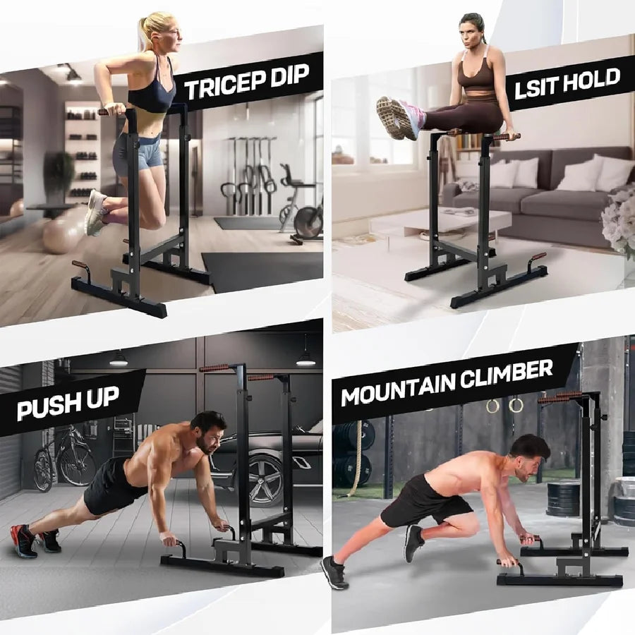 Adjustable Arm Workout Double Bar Home Gym Upper Body Strength Training Fitness Equipment