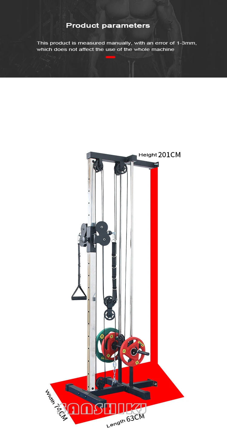 Wall Mounted Cable Pulley Machine Home Gym Lat Pulldown Low Row Arm Strength Training System