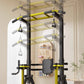Foldable Free Standing Pull Up Bar Station, Multi-Function Home Gym Dip Station, Adjustable Height Chin Up Bar for Adults Kids