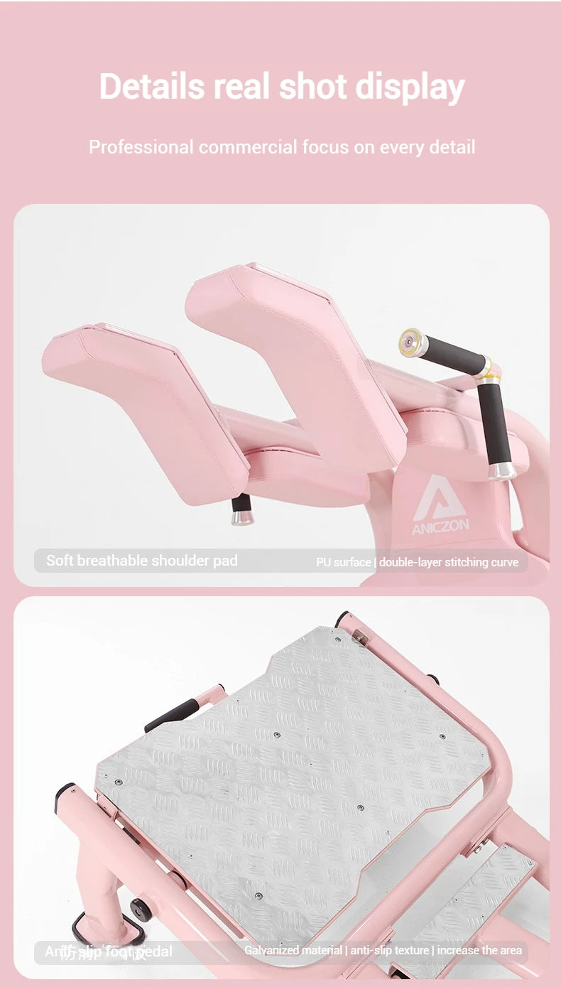 Pink Commercial Hack Squat Machine Plate Loaded 2-in-1 Leg Press Gym Equipment for Home & Studio Leg Strength Training
