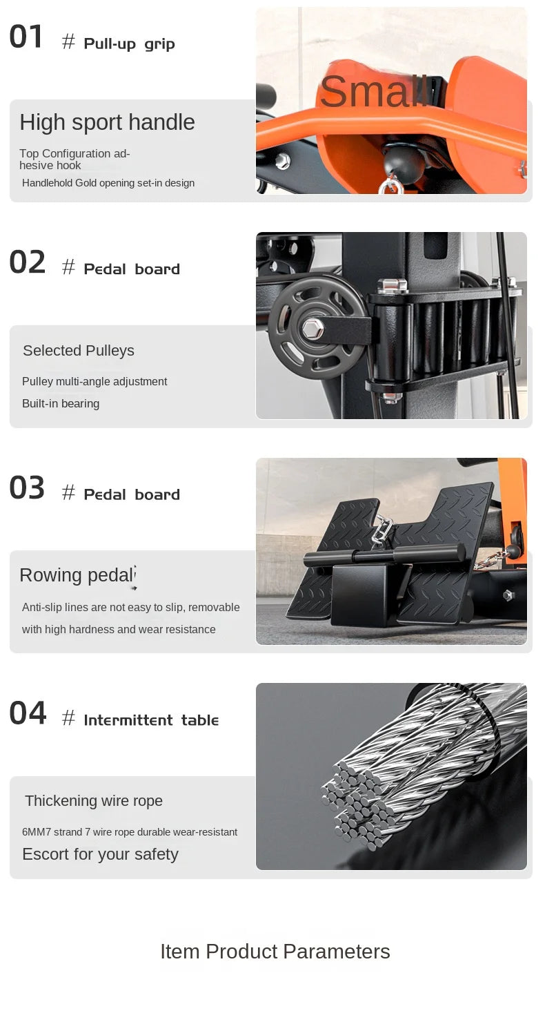 Heavy Duty 3 Station Functional Trainer Power Rack Cable Crossover Squat Rack Gym Machine