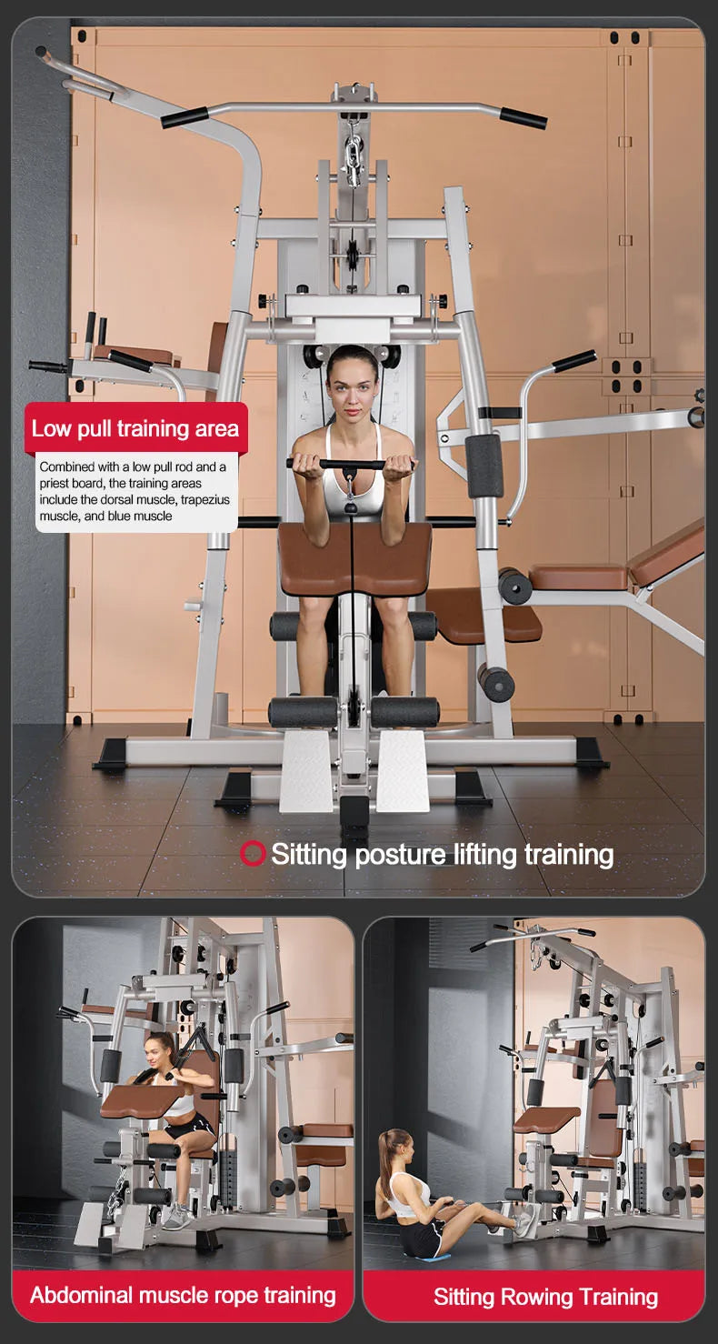 Multi Function Home Gym Equipment, Multi Purpose Strength Training Station for Full Muscle Training, Home & Small Gym Use