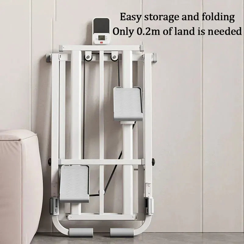 Foldable Vertical Stair Climber Machine with Handrail Digital Display for Home Gym Full Body Cardio Workout Fitness Equipment