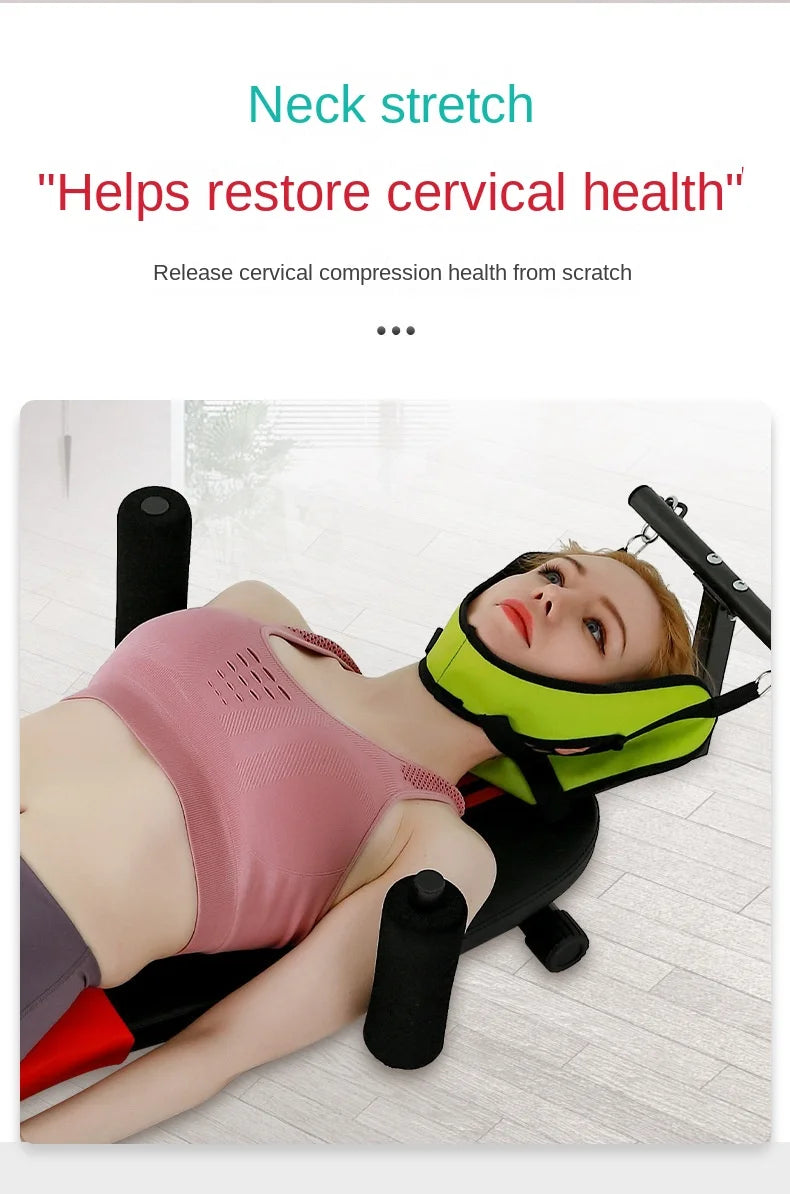 Multifunctional Portable Cervical Lumbar Traction Bed Home Spine Back Stretch Relief Therapy Fitness Equipment