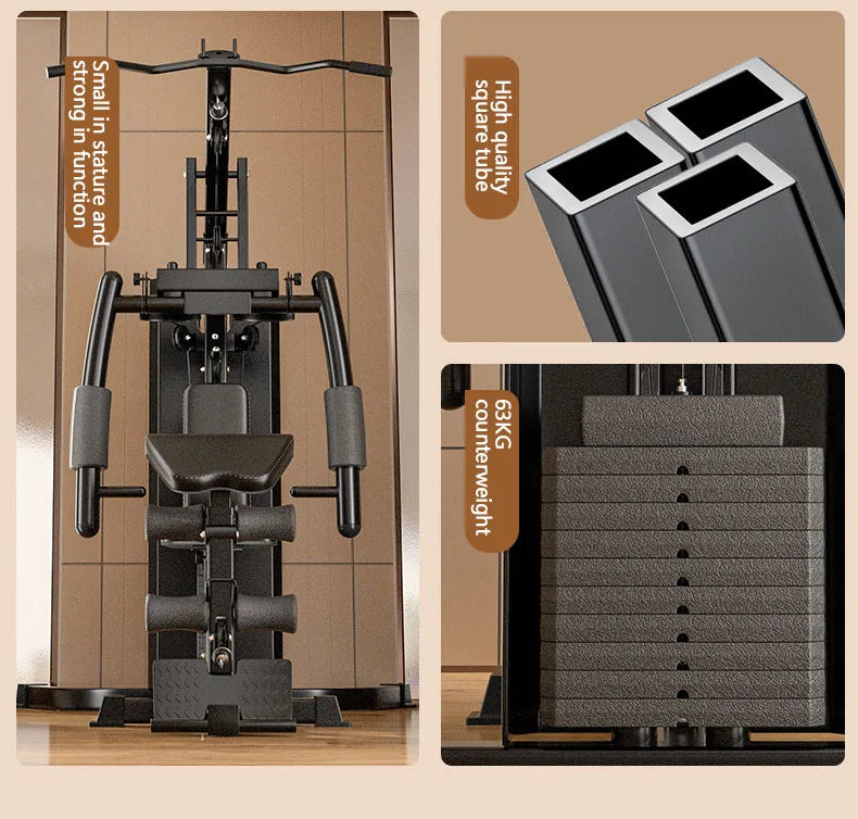 Home Single Station Gym Machine Multi-Functional Weight Training System For Full Body Strength Workout