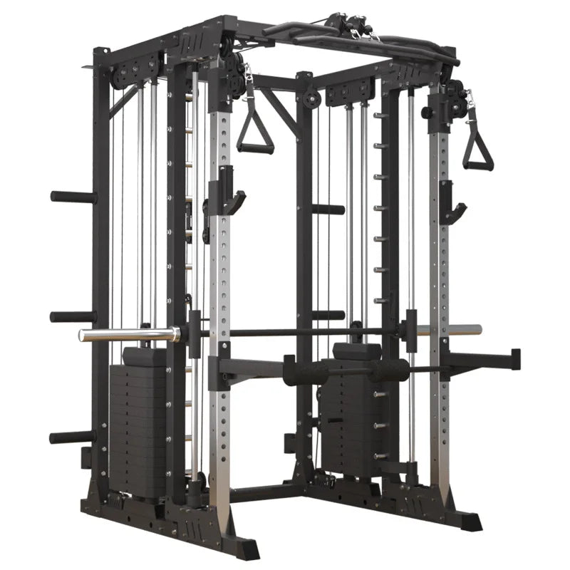 Multi-Function Smith Machine Home Gym Smith Rack Cable Crossover Fly Station Squat Bench Press Weight Lifting Fitness Equipment
