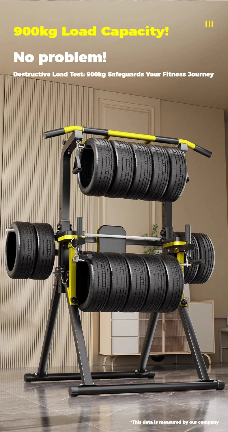 Foldable Free Standing Pull Up Bar Station, Multi-Function Home Gym Dip Station, Adjustable Height Chin Up Bar for Adults Kids
