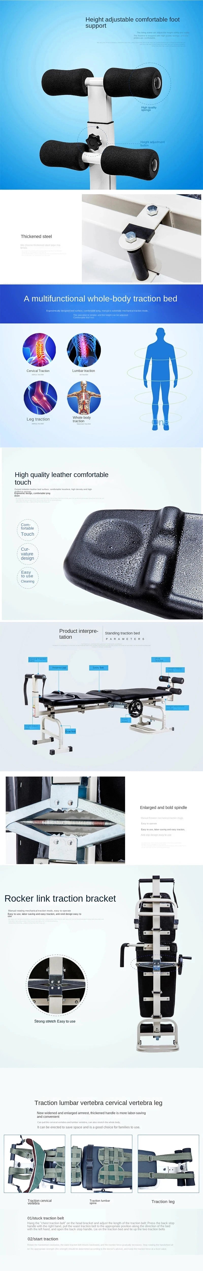 Medical Multifunctional Portable Cervical Lumbar Traction Bed Spine Back Stretch Therapy Massage Bed Home Use