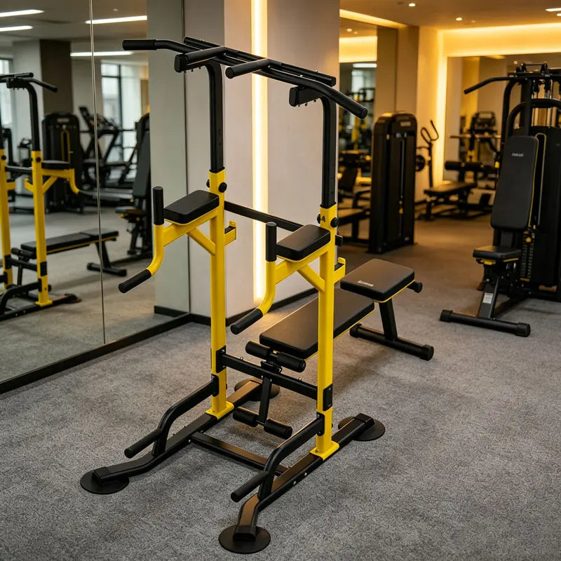 Multi-Function Pull Up Bar Station Home Gym Adjustable Dip Station Weight Bench Full Body Strength Training Workout Equipment