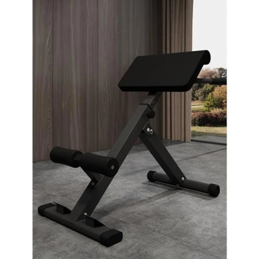 Foldable Adjustable Roman Chair Hyperextension Bench, Multi-Functional Preacher Curl & Back Extension Machine for Home Gym, Leg