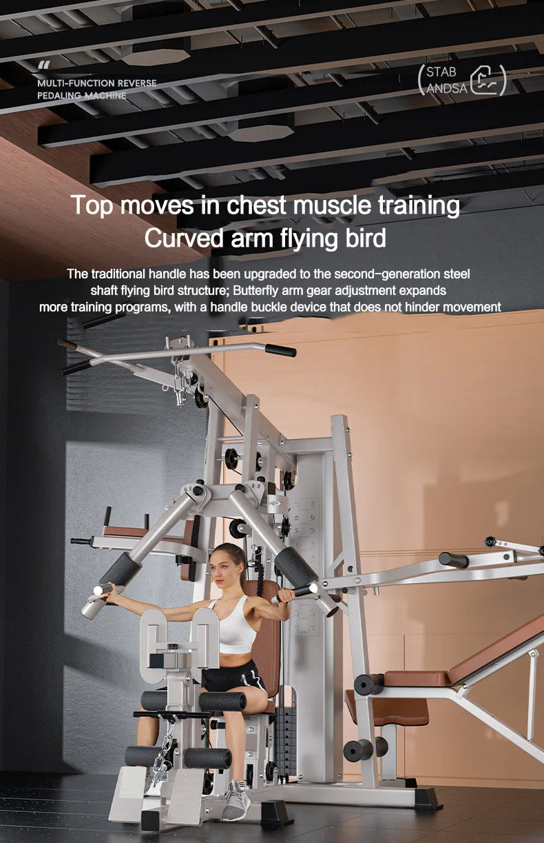 Multi Function Home Gym Equipment, Multi Purpose Strength Training Station for Full Muscle Training, Home & Small Gym Use
