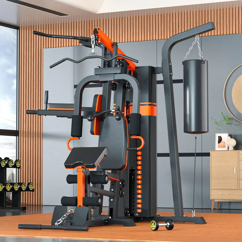 Multi-Function Home Gym Station All-in-One Strength Training Equipment with Punching Bag for Full Body Workout