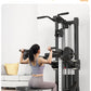 Compact Home Gym Cable Machine with Weight Stack Pull Up Bar Foldable Chest Fly Arm Lat Pulldown Strength Training Equipment