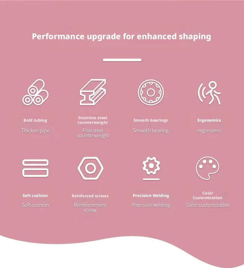 Women Body Shaping Gym Equipment Combo | Hack Squat, Hip Thrust, Leg Abductor Adductor, Lat Pulldown Trainer