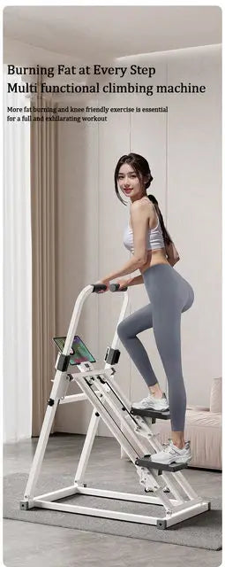 Foldable Vertical Stair Climber Machine with Handrail Digital Display for Home Gym Full Body Cardio Workout Fitness Equipment