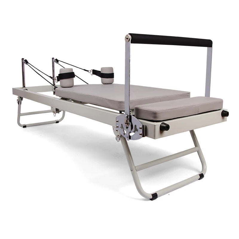 Foldable Pilates Reformer Machine Home Gym Yoga Bed with Adjustable Springs Resistance Bands Core Training Equipment