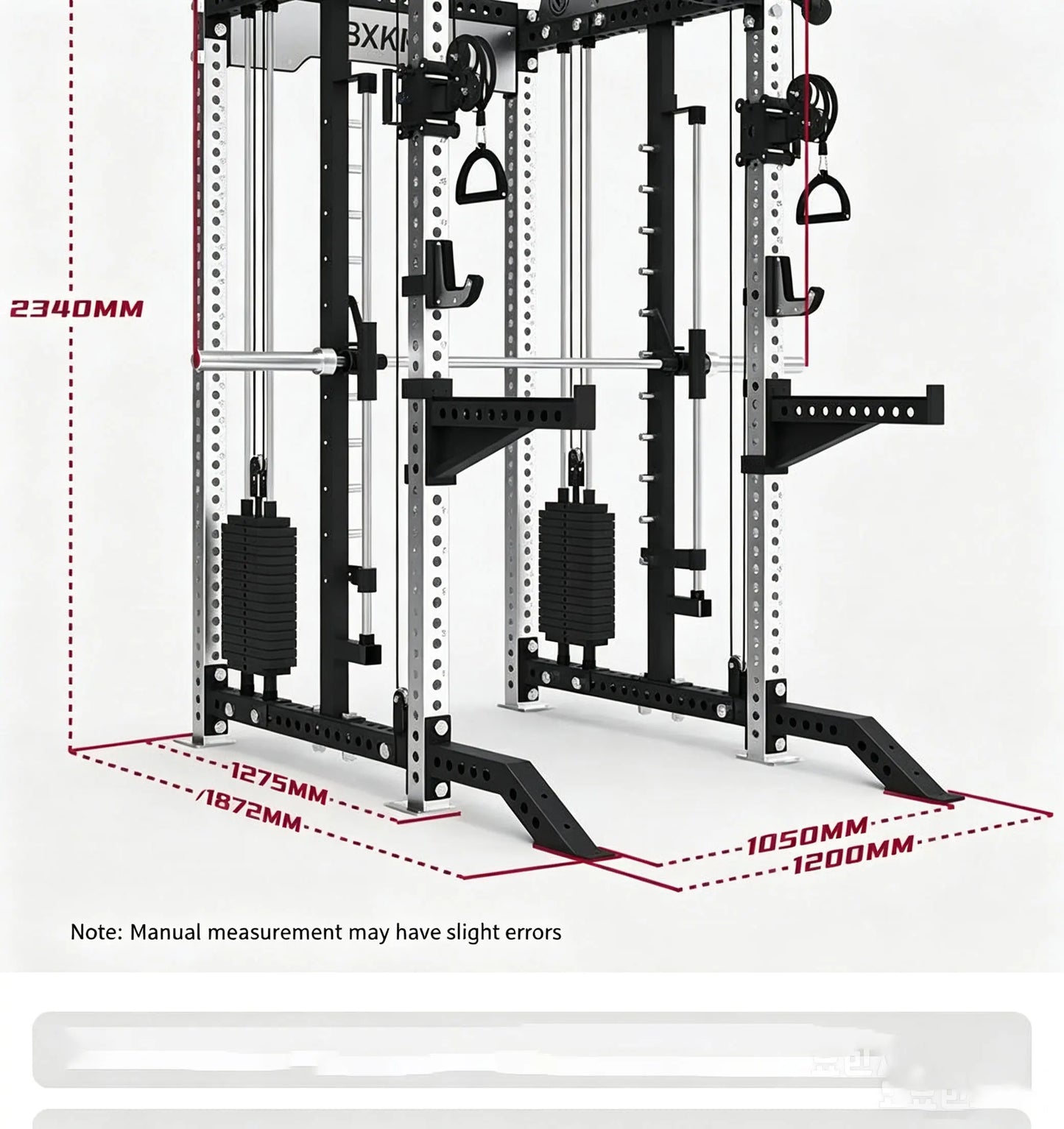 Pin Loaded Smith Machine Multi Function Squat Rack Commercial Home Gym Strength Training Equipment with Cable System & Pec Fly