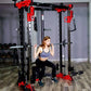 Multifunctional All-in-One Smith Machine Cable Crossover Trainer, Heavy Duty Full Body Strength Training Gym Equipment with Weig
