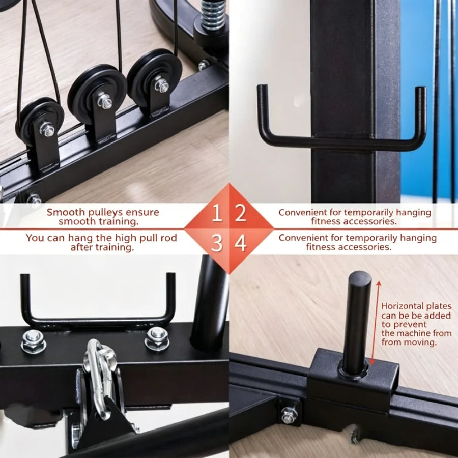 Multi-Functional Cable Crossover Machine, Home Gym Functional Trainer with Adjustable Pulley