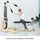 Professional Pilates Reformer Machine with Tower, Wooden Gyrotonic Trainer for Core Strength & Flexibility Training