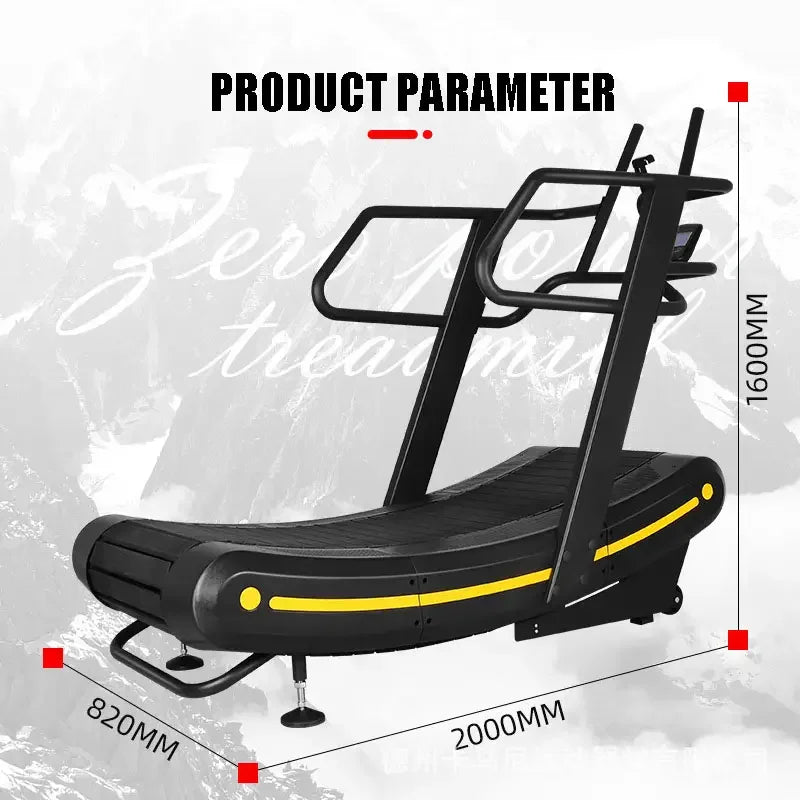 Non-Motorized Curved Treadmill Commercial Grade Manual Air Runner for Gym Fitness, Self-Powered Curved Treadmill for HIIT Workou