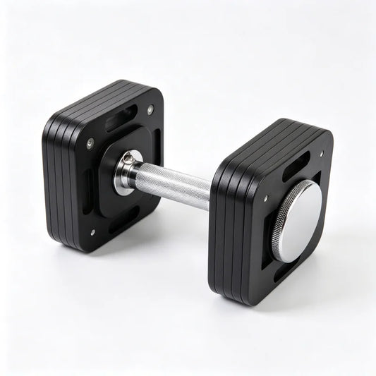 Adjustable square dumbbells, 1kg adjustable quick-lock dumbbells, non-slip handles, home gym strength training equipment.