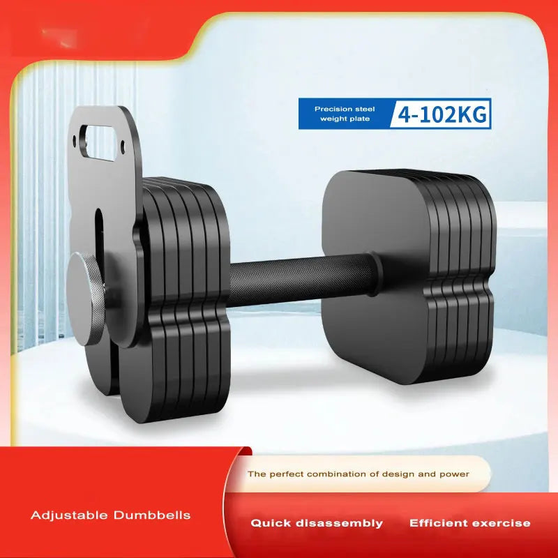 2026 Durable Solid Steel Adjustable Dumbbell 4kg-102kg Quick Adjust 2kg Step Square Plug In Dumbbell For Home Full Body Muscle B